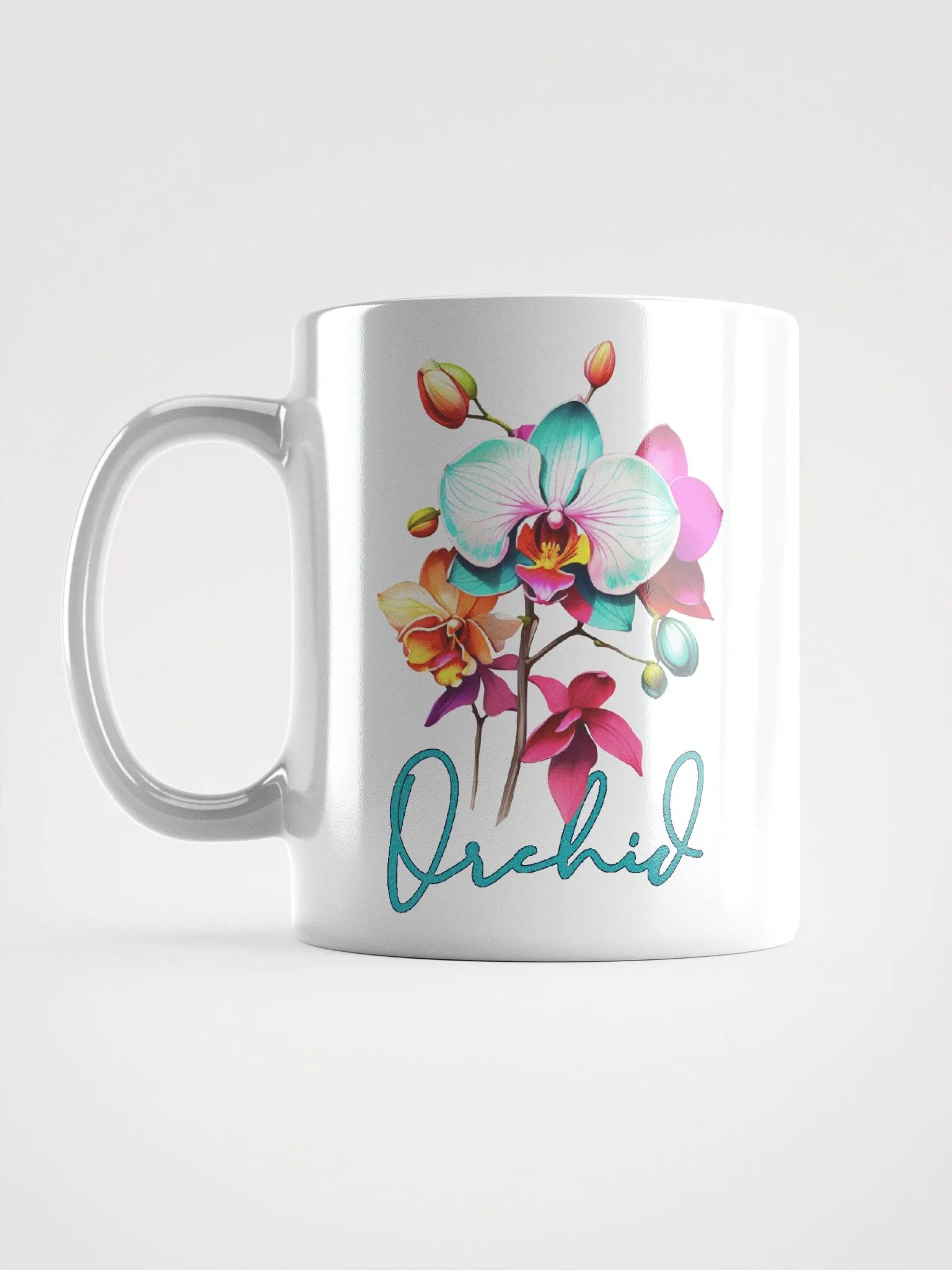 Floral Graphic | White Coffee Mug | Orchid product image (1)