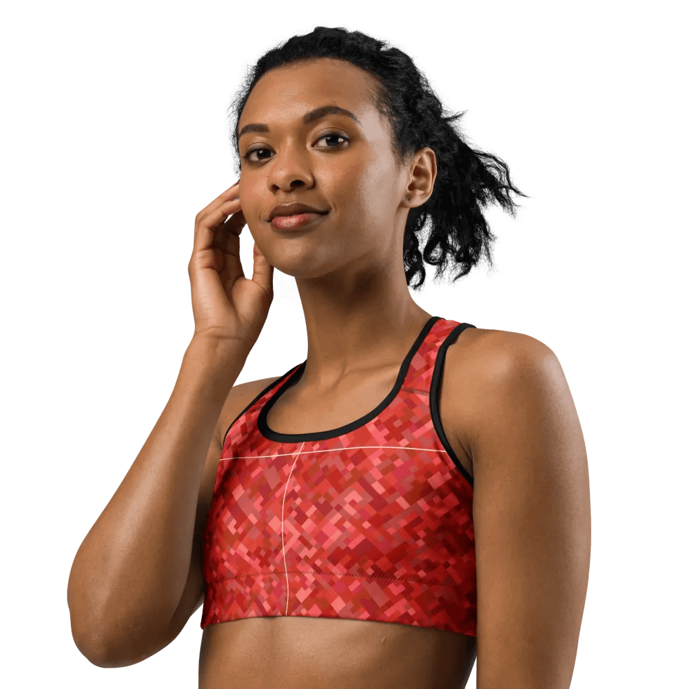 Colorful Mosaic Pattern Sports Bra - v4 product image (6)