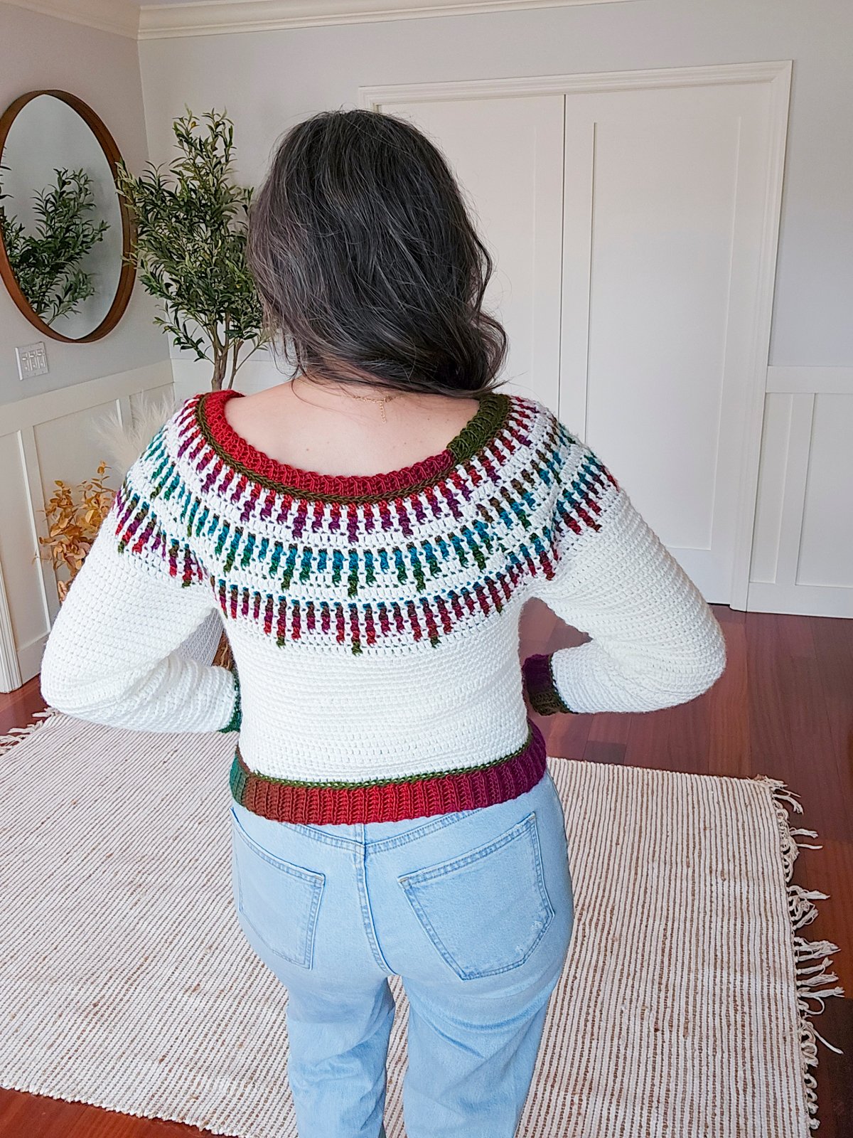 Crochet Mosaic Ridge Pullover Pattern (XS-5X + Video Tutorial) product image (9)