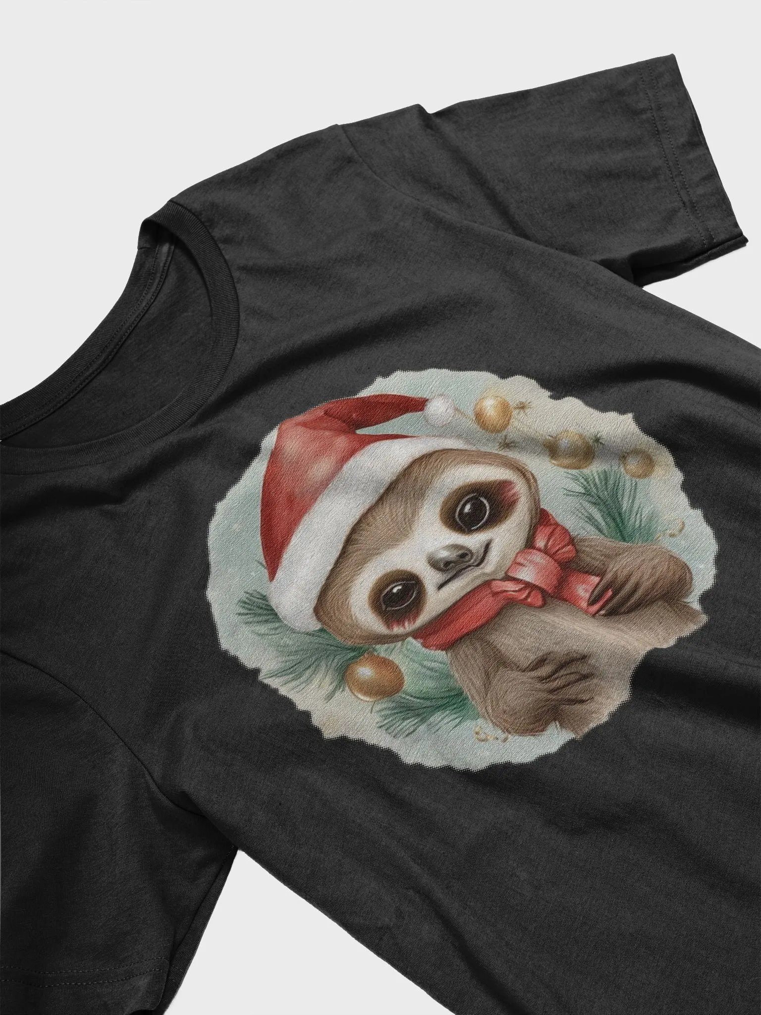 cute little baby sloth wearing a santa hat Supersoft T-Shirt product image (3)