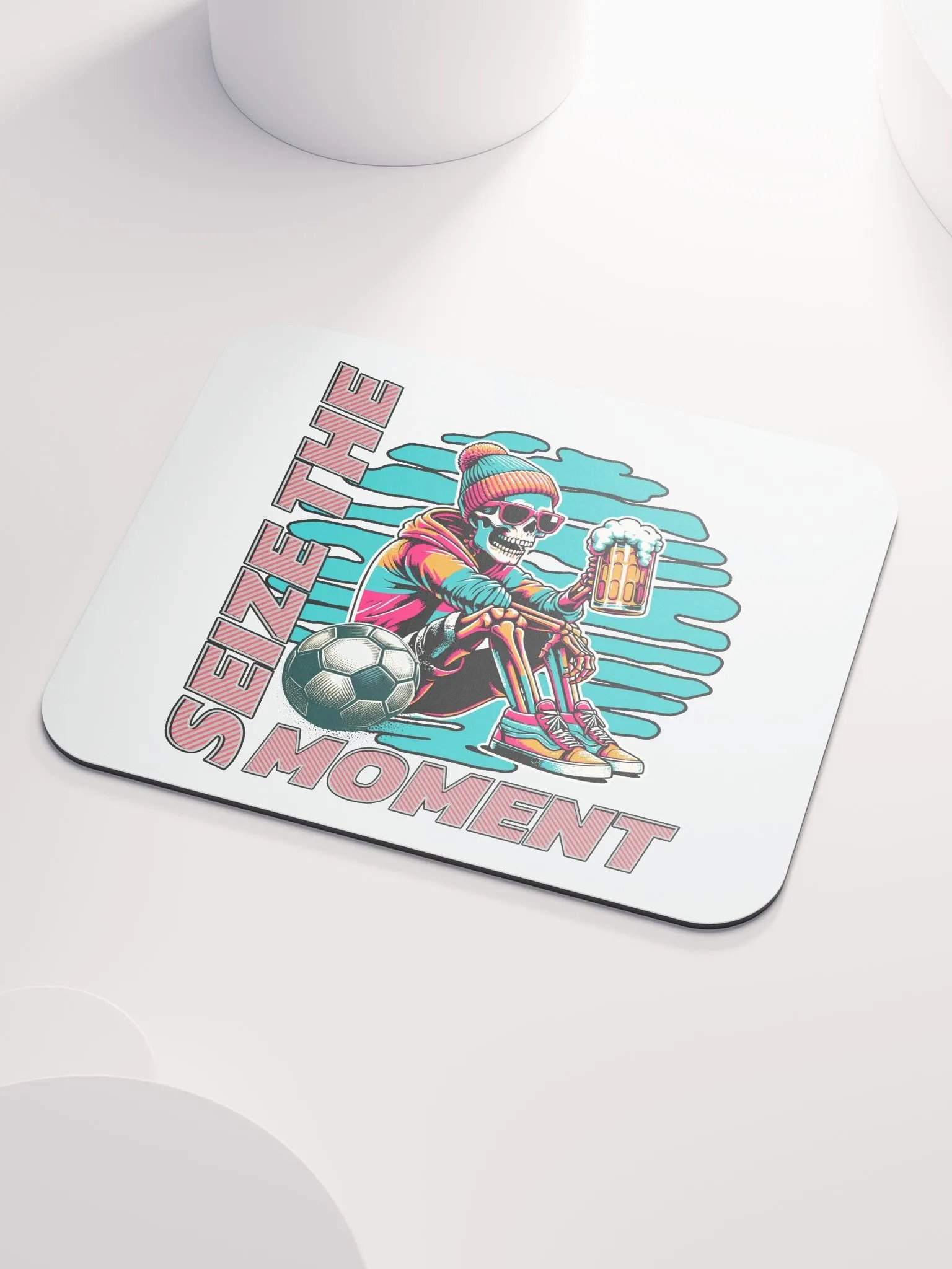 Seize The Moment Skeleton Beer Soccer Swagger Mouse Pad product image (3)