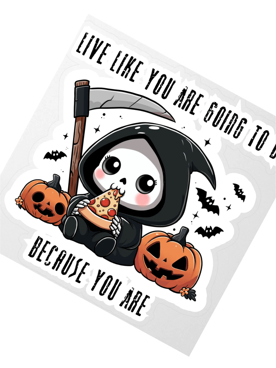 Grim Pizza Party Kiss-Cut Stickers - With Words product image (5)