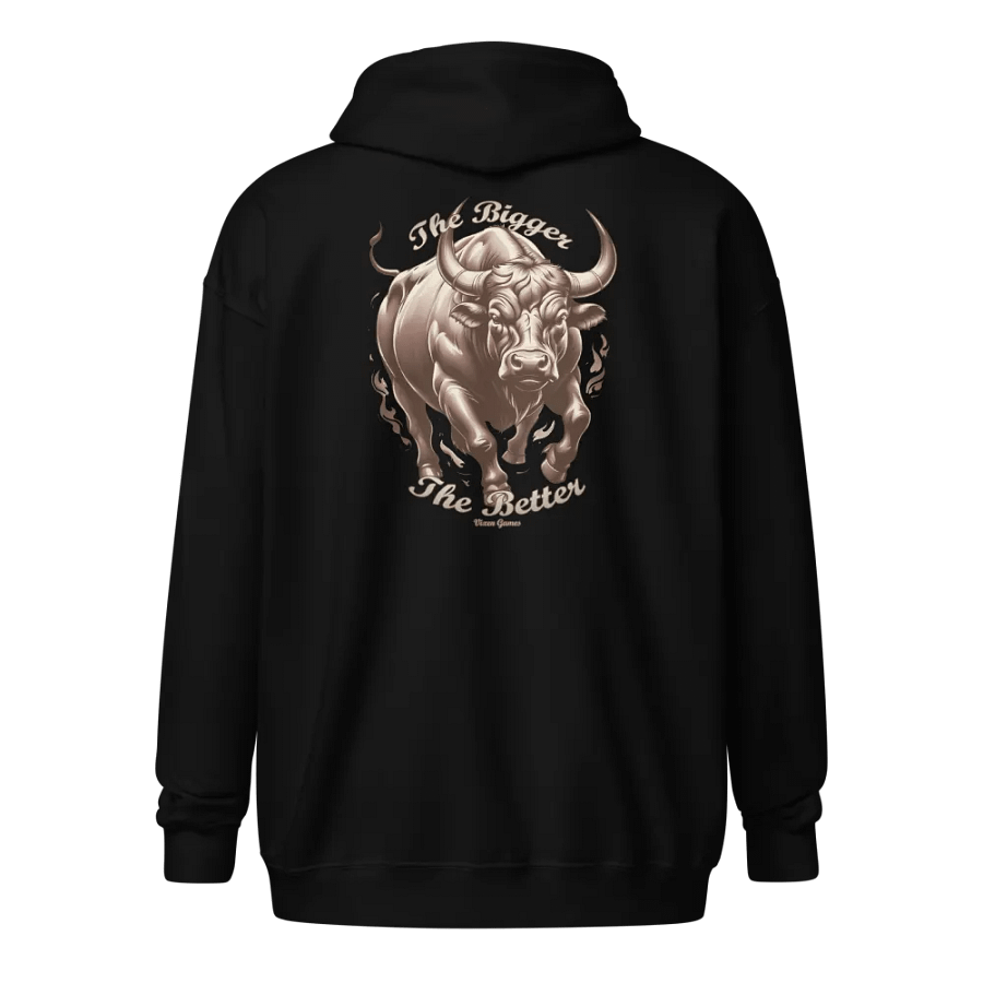 The Bigger The Better Bull back print zip up Hoodie product image (1)