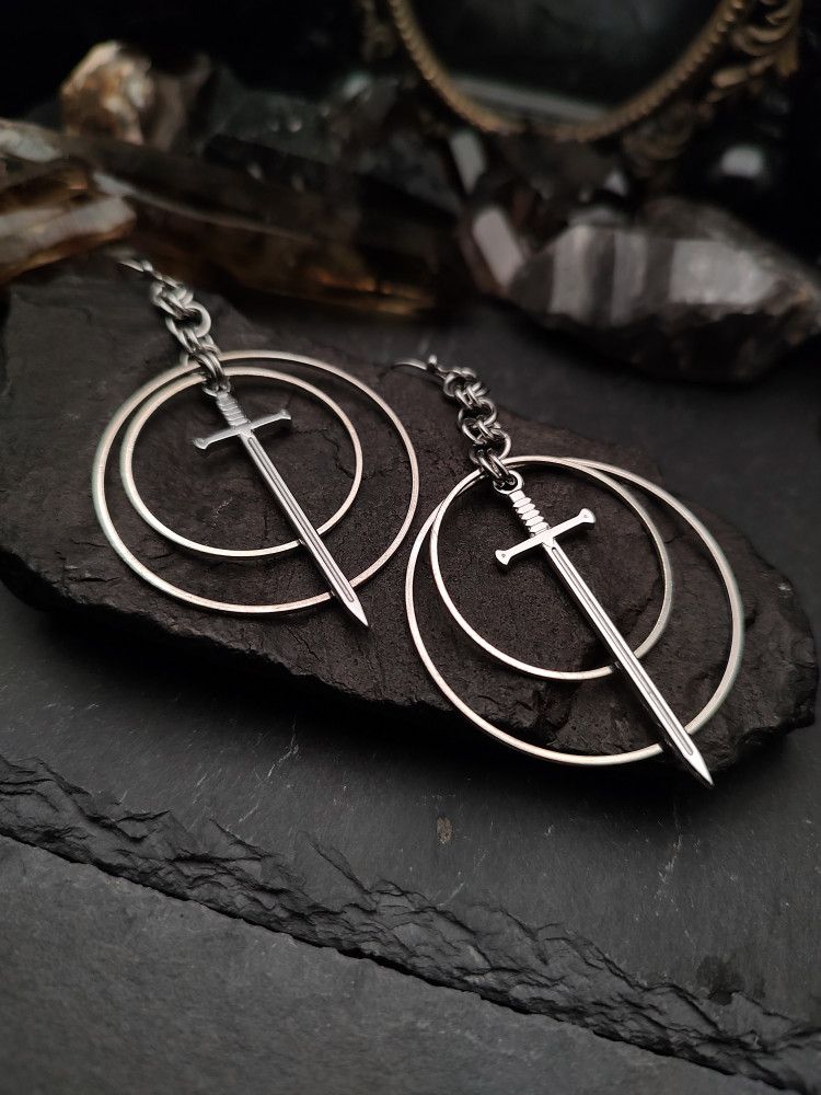 Earrings Swords - Silver Sword Duo product image (1)