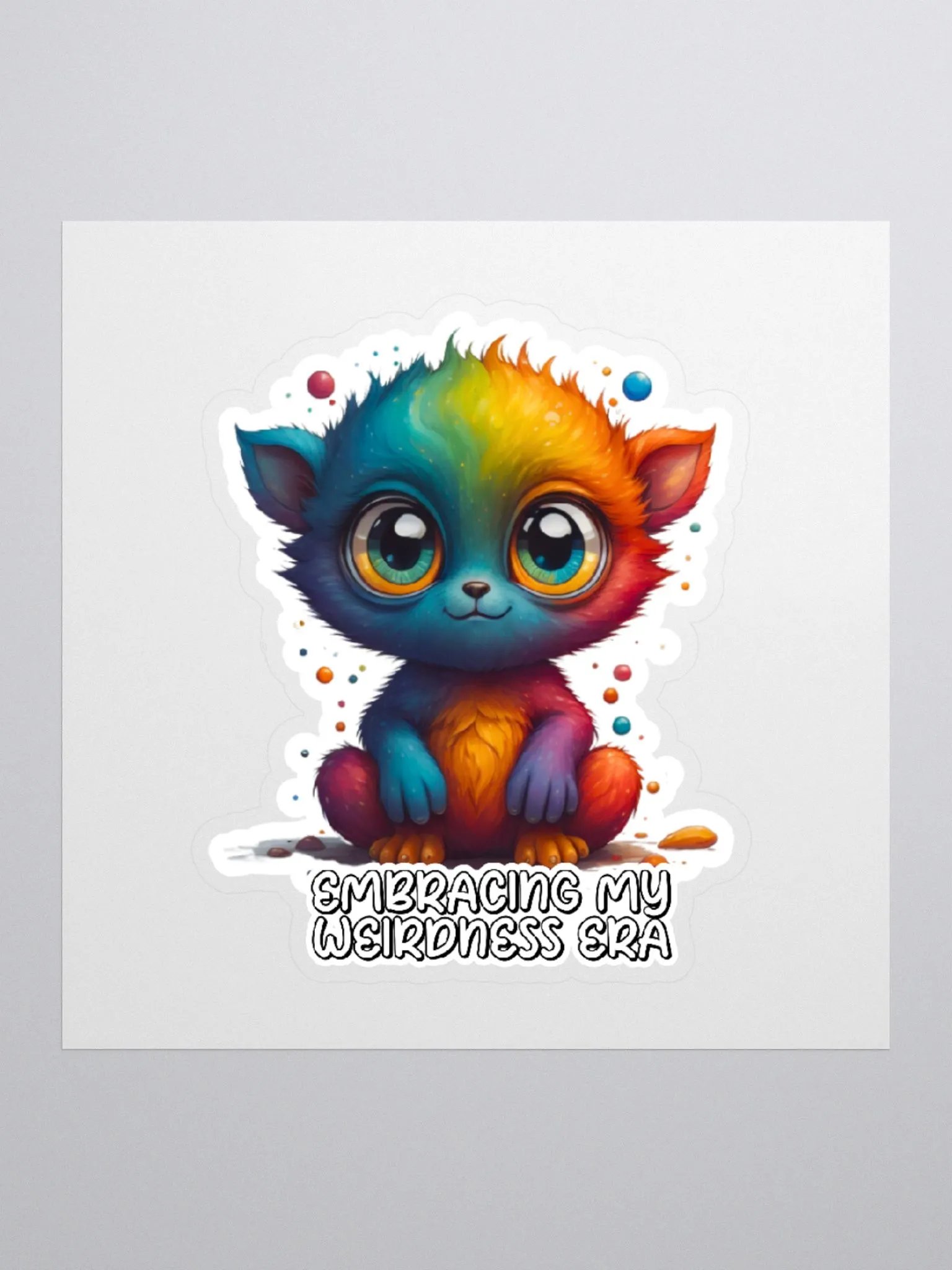 Embracing My Weirdness Era-Kawaii Sticker-Cute & Colorful Creature Sticker-Rainbow Sticker-LGBTQIA+ Sticker product image (3)