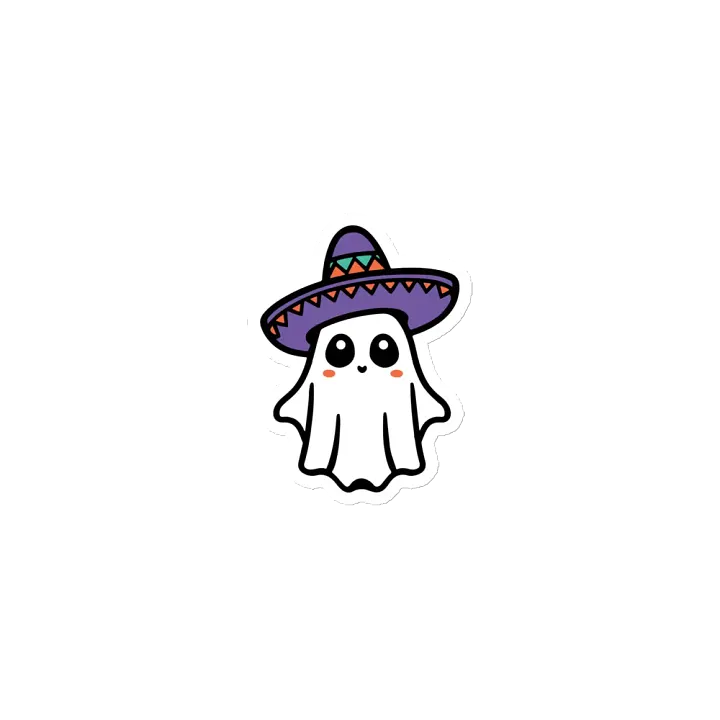 White Sombrero Ghost Magnet product image (1)