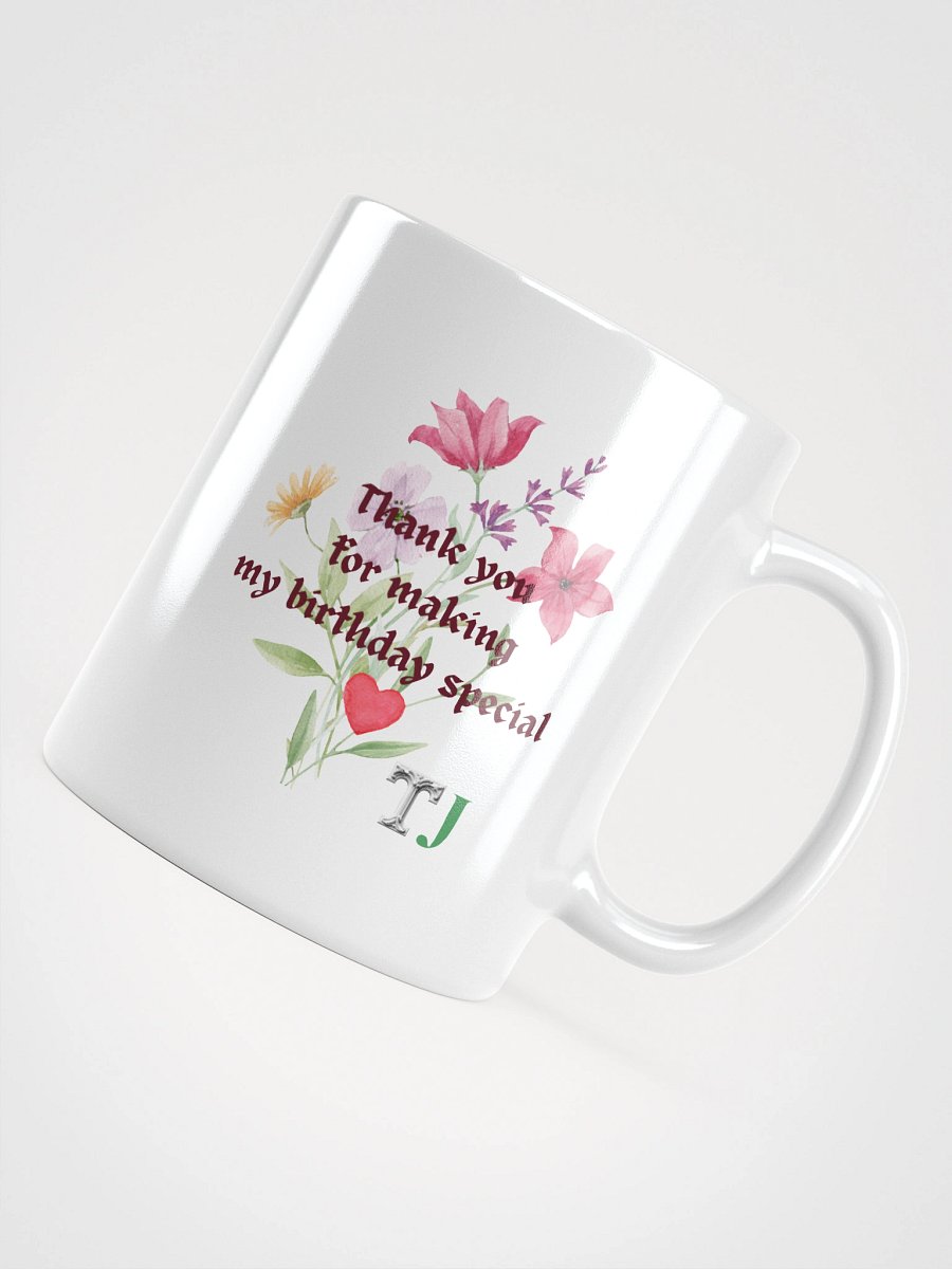 Customizable Special Birthday Thanks White Glossy Mug product image (5)