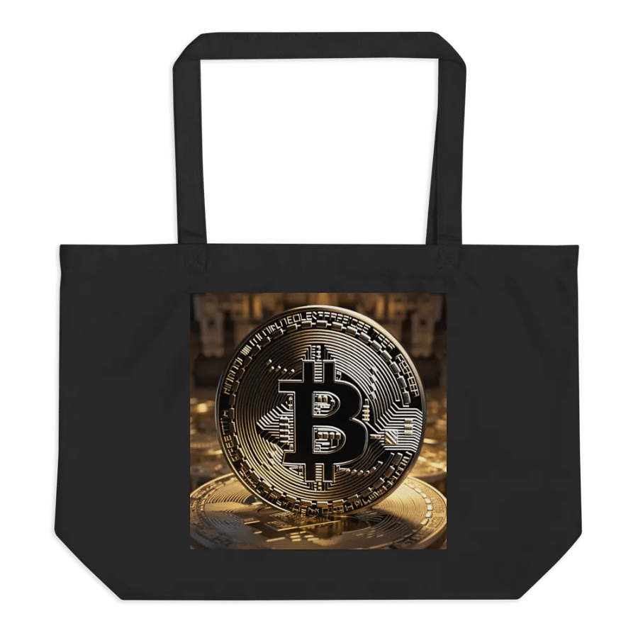 Golden Bitcoin Circuit Coin Tote Bag product image (1)