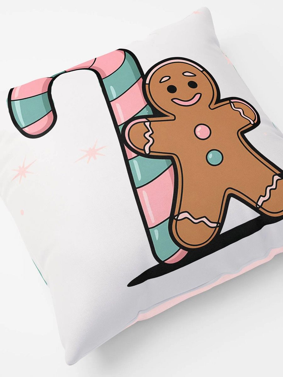 Festive Candy Cane and Gingerbread Man All-Over Print Pillow product image (8)