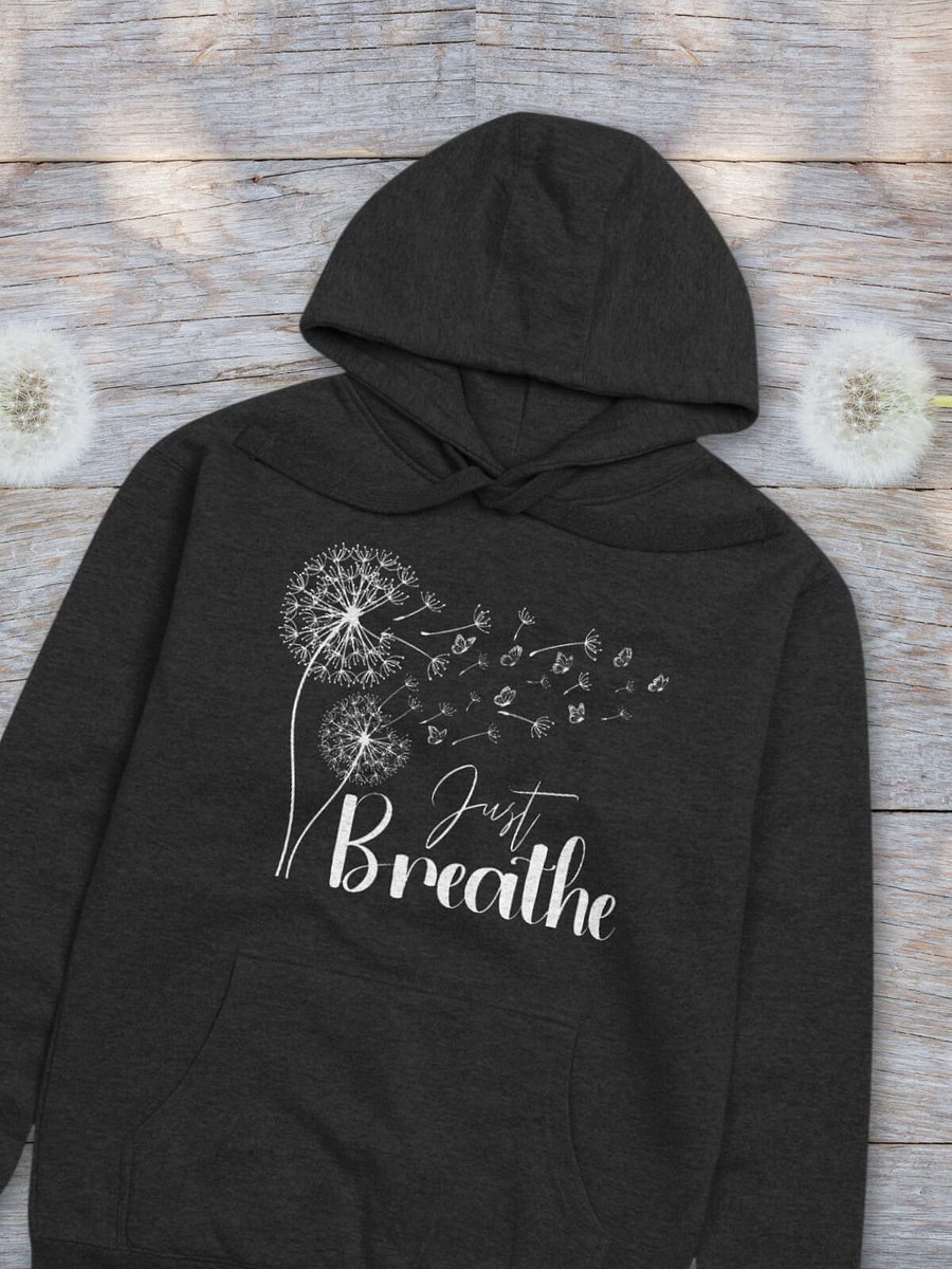 Just Breathe White Dandelion Cotton Heritage Hoodie product image (1)