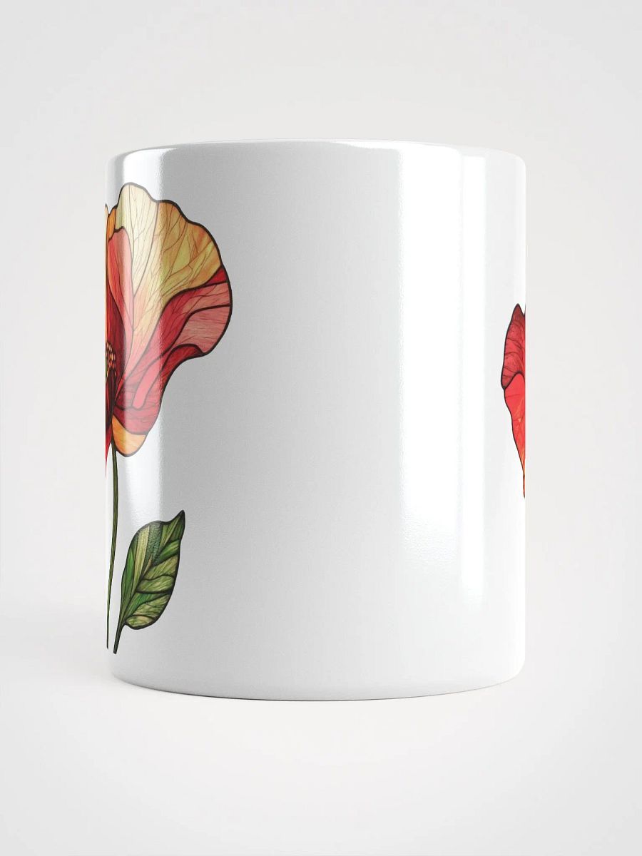 Stained Glass Poppy Flower White Glossy Mug product image (14)