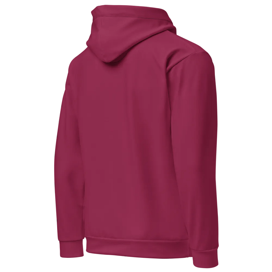 Plain Dark Red True Summer Unisex Recycled Polyester Heavyweight Premium Hoodie by Treasure Pie product image (4)