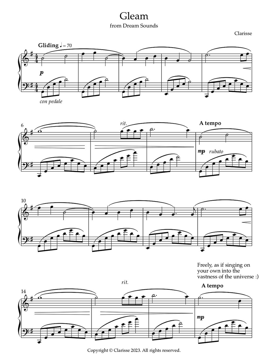 Gleam - Sheet Music product image (1)