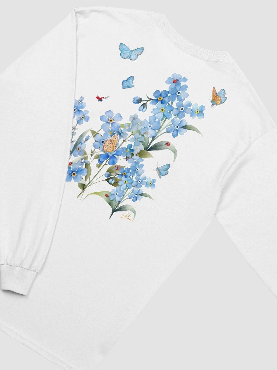 Forget-Me-Not Whispers Long Sleeve Tee | 100% Cotton, Floral Design with Butterflies | Inclusive Sizes product image (4)
