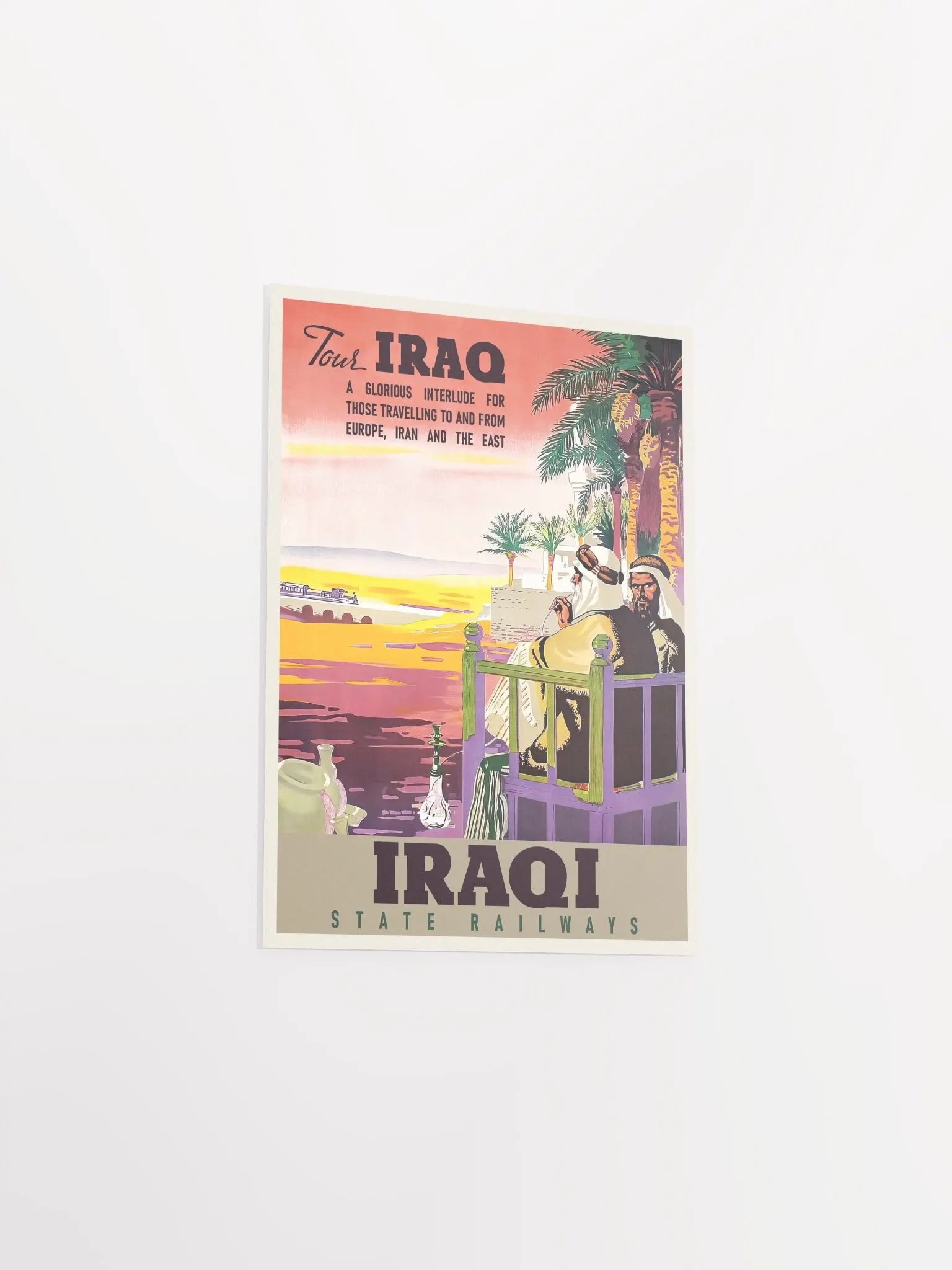 Iraq Railways, Baghdad, Iraq, Middle East. 1930s — retro vintage travel poster, retro travel art, retro travel wall art product image (8)
