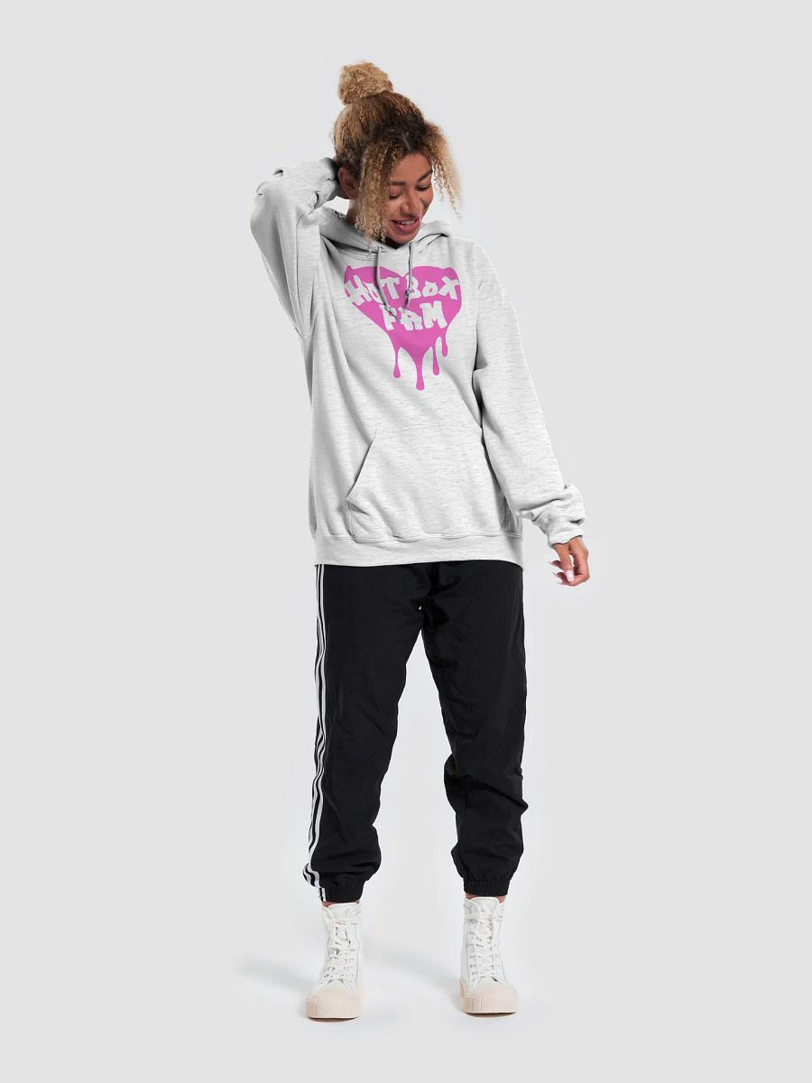 UNISEX HOT BOX FAM TRANSPARENT BUBBLE GUM PINK LOGO HOODIE product image (55)
