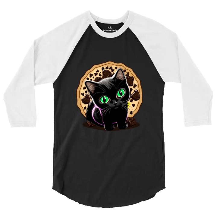 Cookie Kitty Stable Diffusion Baseball Tee - Dark Torso Colors product image (3)