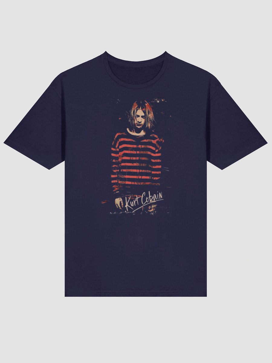 Kurt Cobain T-Shirt - Nirvana Striped Sweater Grunge Portrait product image (2)