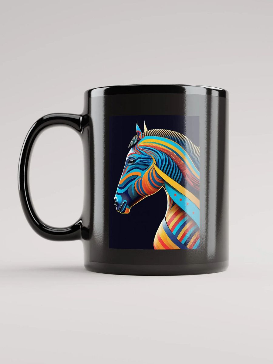 Stylized horse illustration made of coloured ribbons (front & back) product image (6)