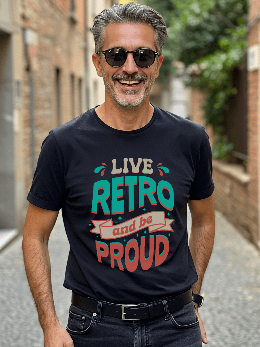 Live Retro and Be Proud – Vintage Black Tee product image (2)