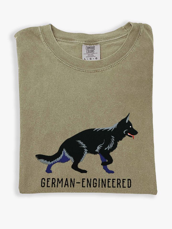 German-Engineered T-Shirt(Embroidered) of a German Shepherd(Black) product image (1)