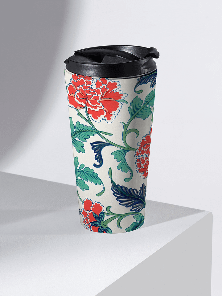 Red Floral Pattern. Stainless Steel Mug product image (2)