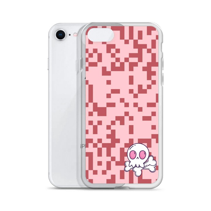 Pixelated Skull Pink iPhone® Case product image (51)