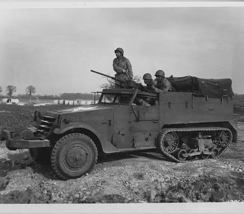 Original caption:
“Although the main job for the members of the 827th Engineers, is to construct an airport they still have t...
