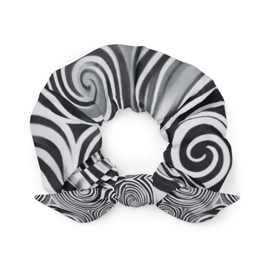 Funky Black & White Noir Liquid Tie-Dye Scrunchie product image (2)