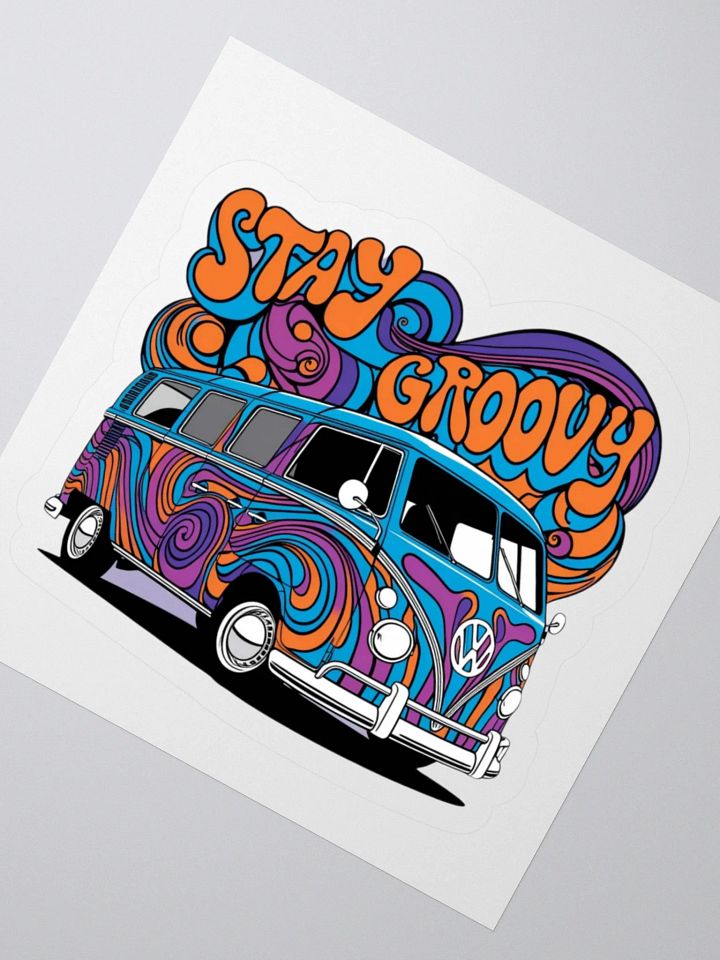 Retro Groove Van Kiss Cut Stickers product image (2)