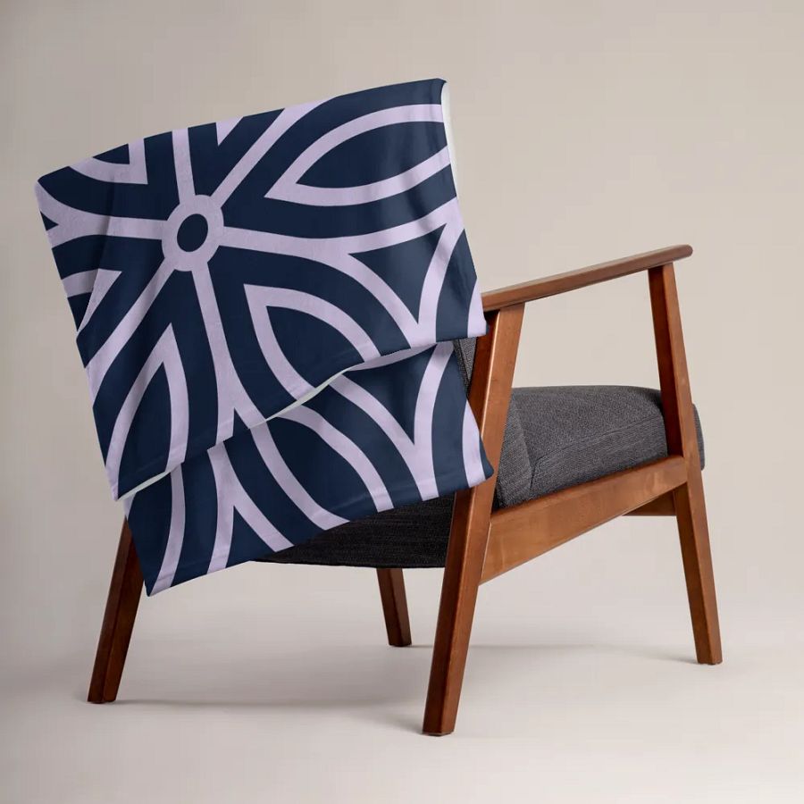 Navy Floral Intricate Blanket product image (4)