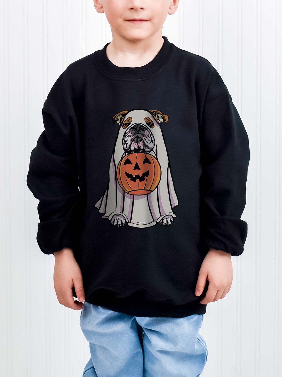 Halloween English Bulldog(Red) Youth Sweatshirt product image (1)