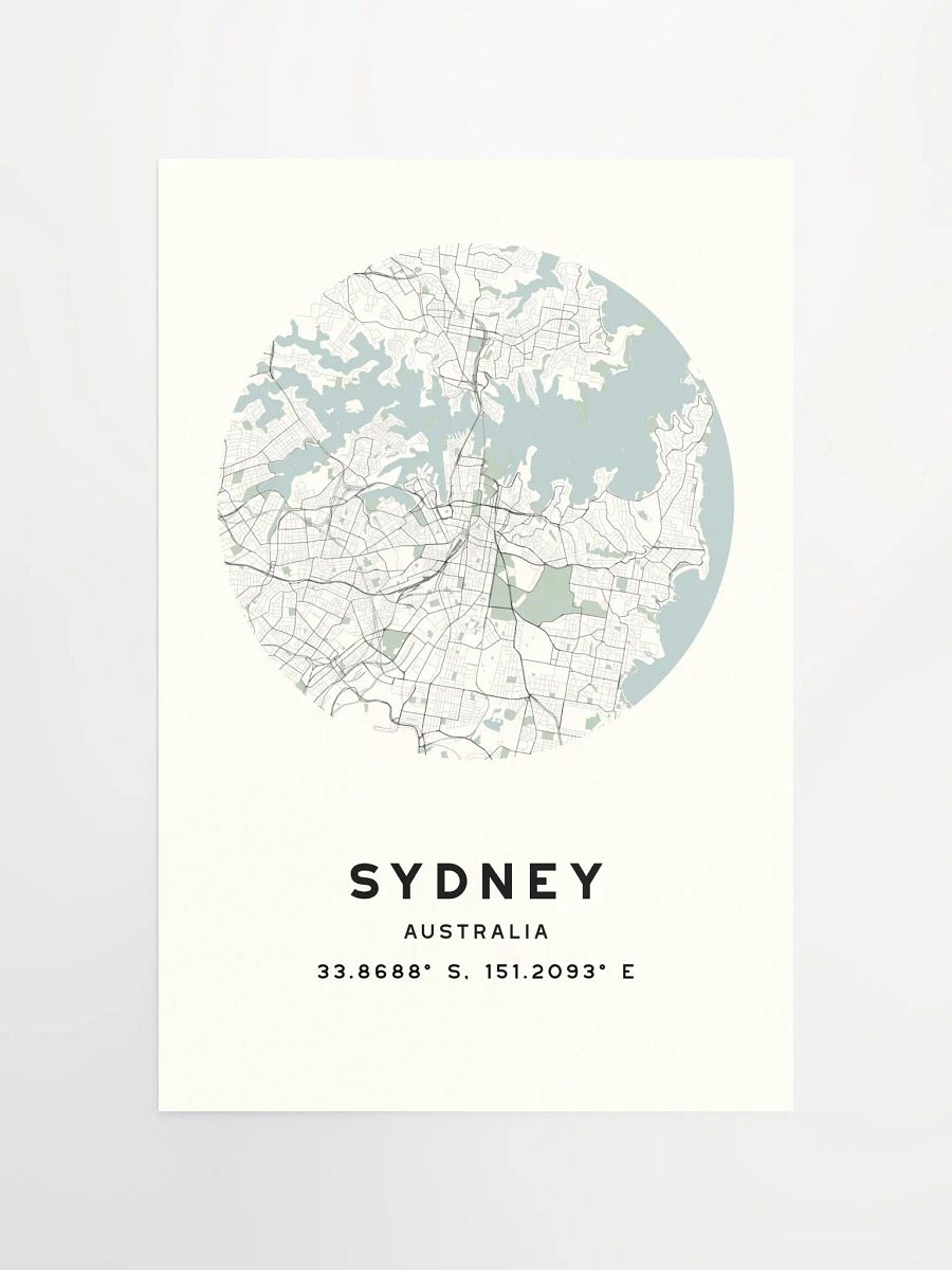 Sydney Street Map Poster – Beige Minimalist Circular City Art product image (4)
