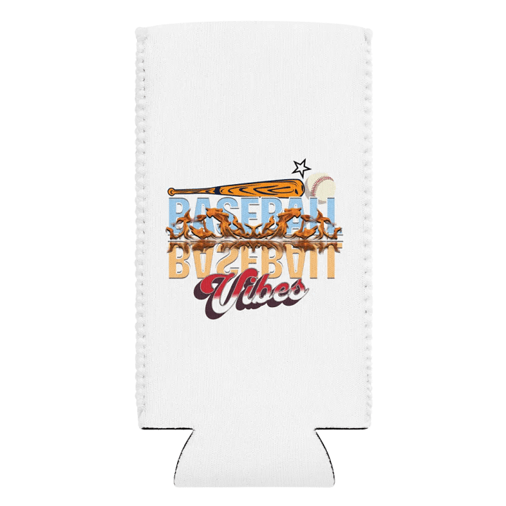 Baseball Flaming Vibes Coozie Can Cooler product image (2)