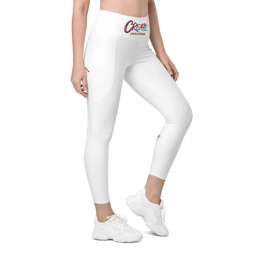 Create Greatness White with prints Leggings product image (5)