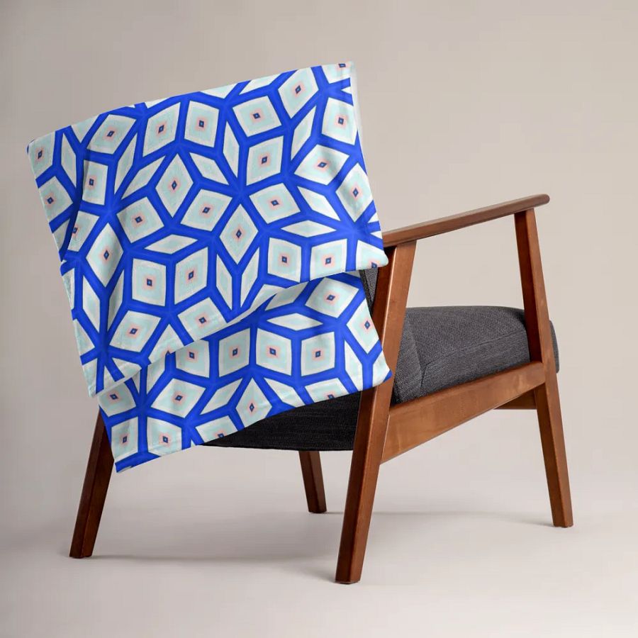 Blue Octagonal Star Throw Blanket product image (5)