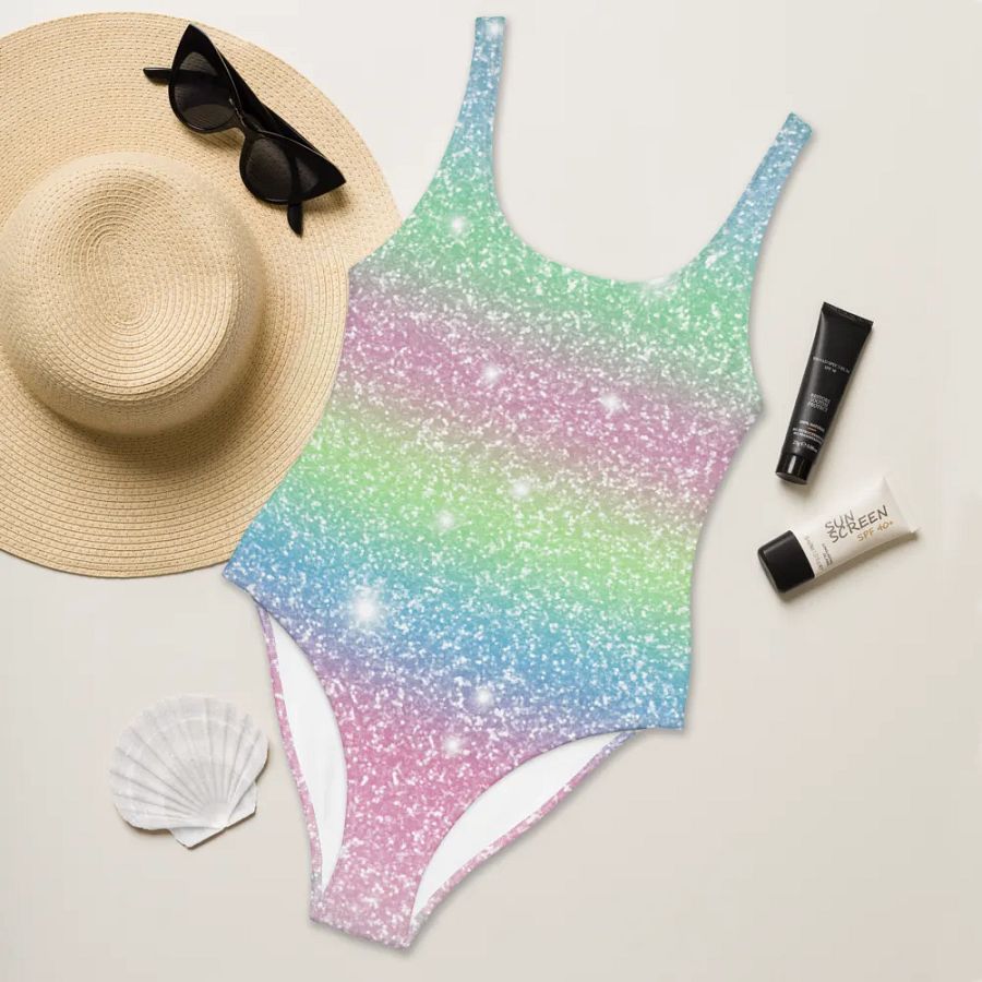 Glitter Unicorn Texture Design One Piece Swimsuit (9) product image (6)