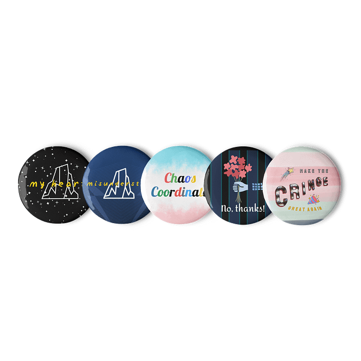 Starry Heart Pin Button Set product image (1)