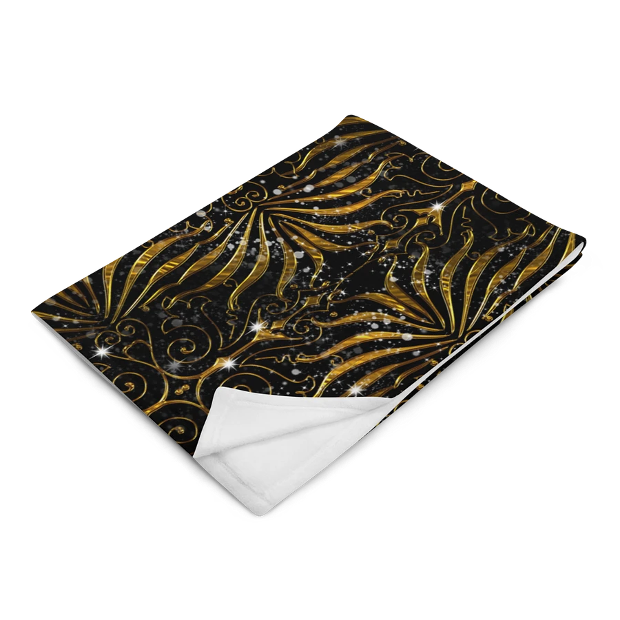Black and Gold Victorian Sparkle Throw Blanket product image (14)