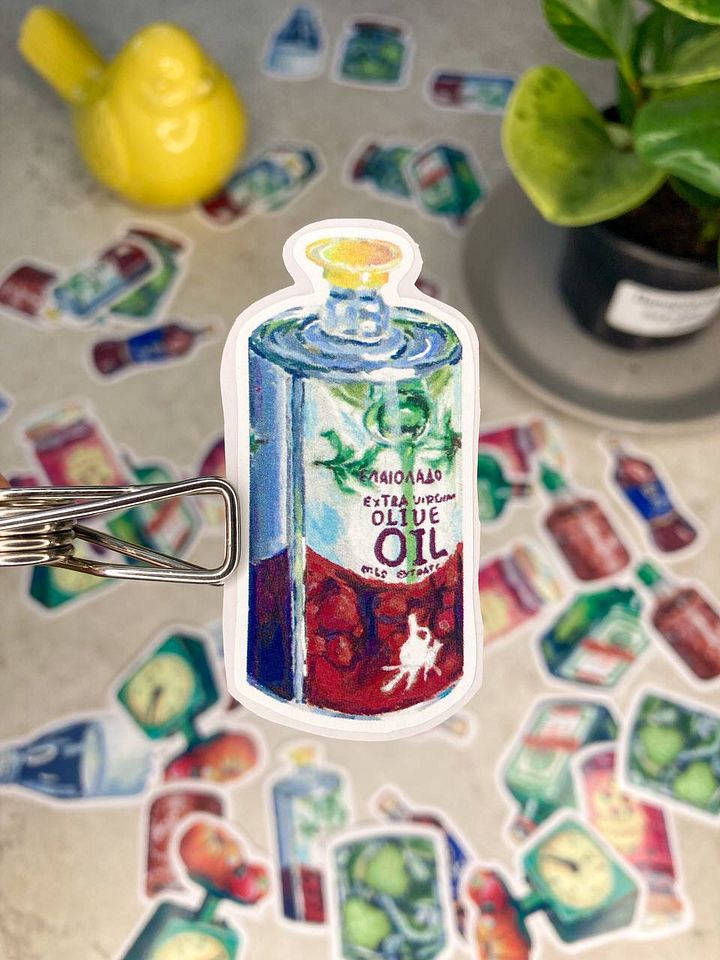 Olive oil vynyl sticker product image (1)