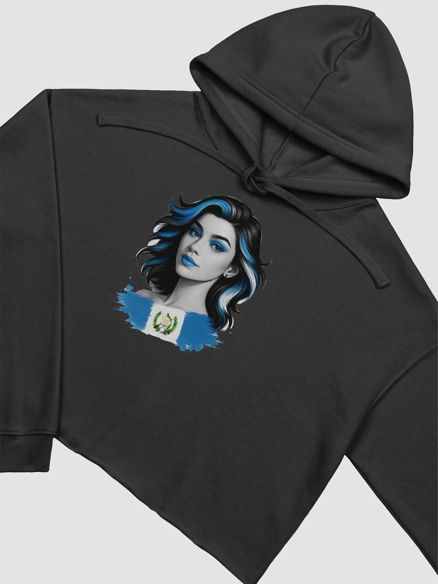 Guatemala Flag Inspired Crop Hoodie with Artistic Illustration product image (3)