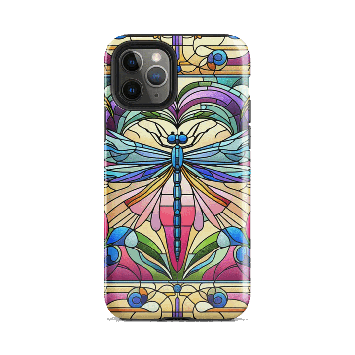 Tough Phone Case for iPhone® - Colorful Stained Glass Butterfly product image (2)