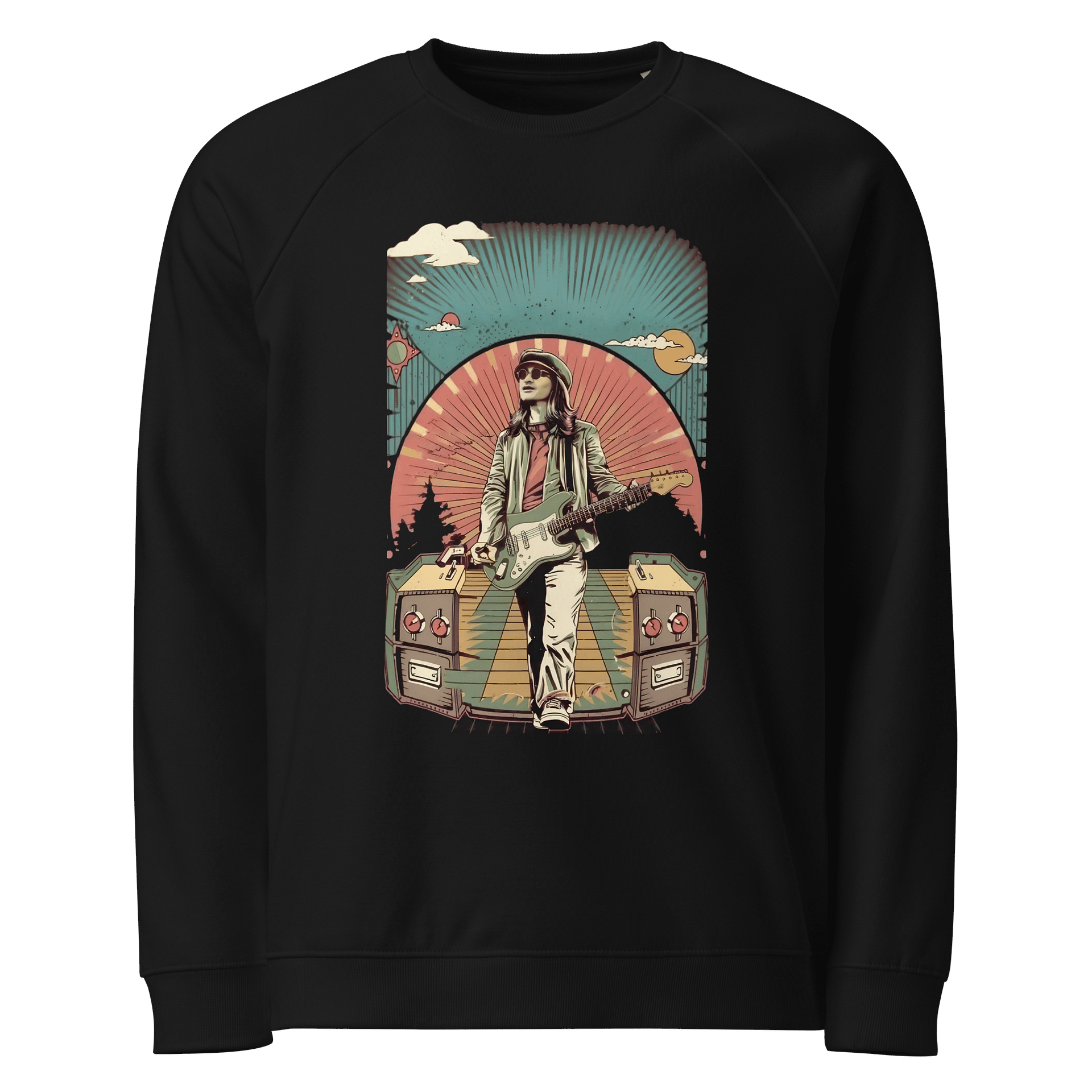 Vintage Guitarist, Raglan Sweatshirt product image (1)