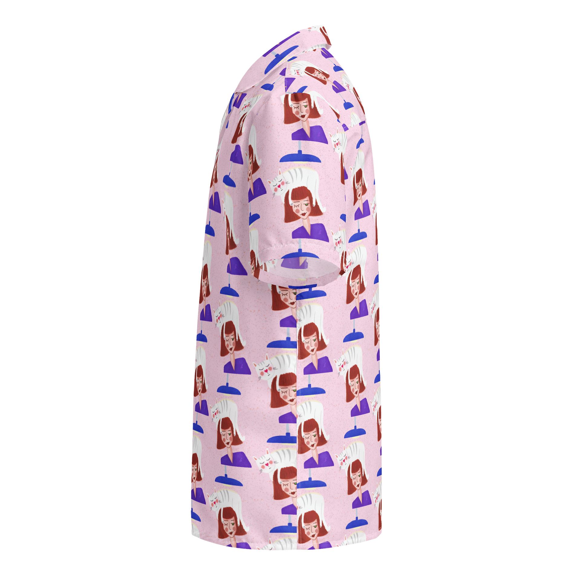 Cat Lady Hawaiian Shirt - Pink product image (3)