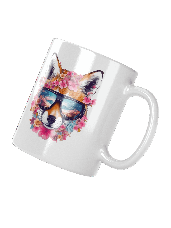 Flower Fox | White Glossy Mug product image (2)