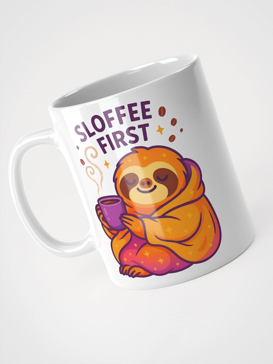 Sloffee First Coffee Mug – Funny Sloth Coffee Cup for Slow Starts and Cozy Moments product image (3)