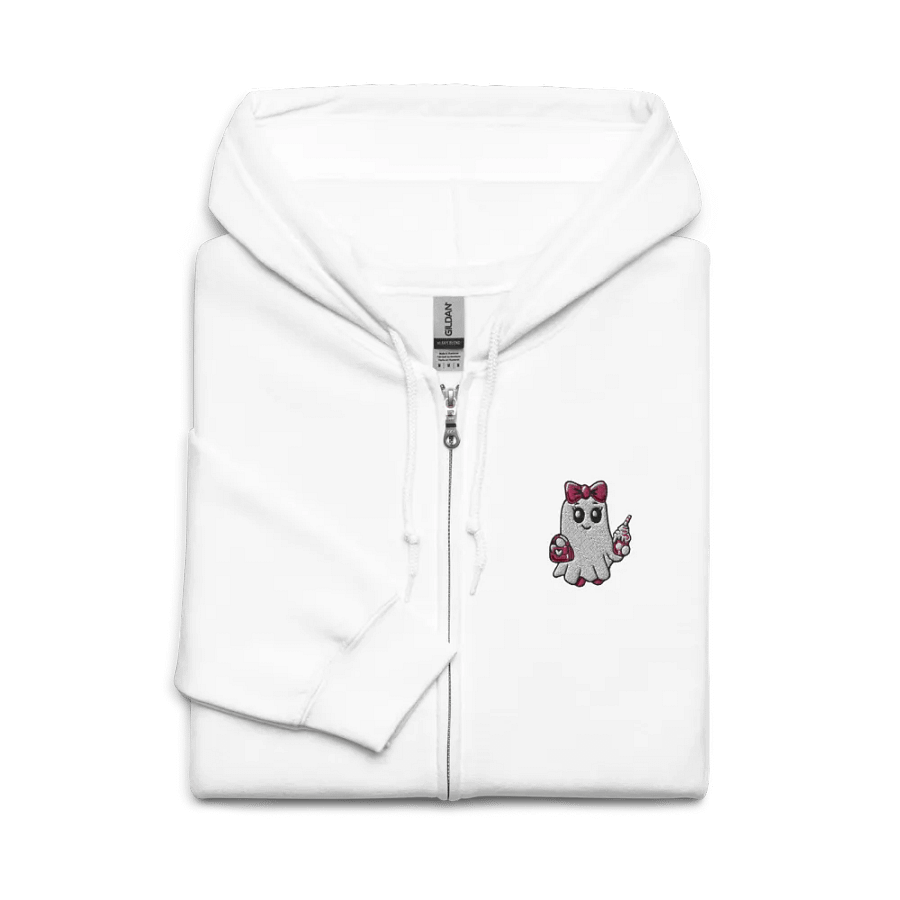 Cute Ghost Embroidered Zip Hoodie product image (3)