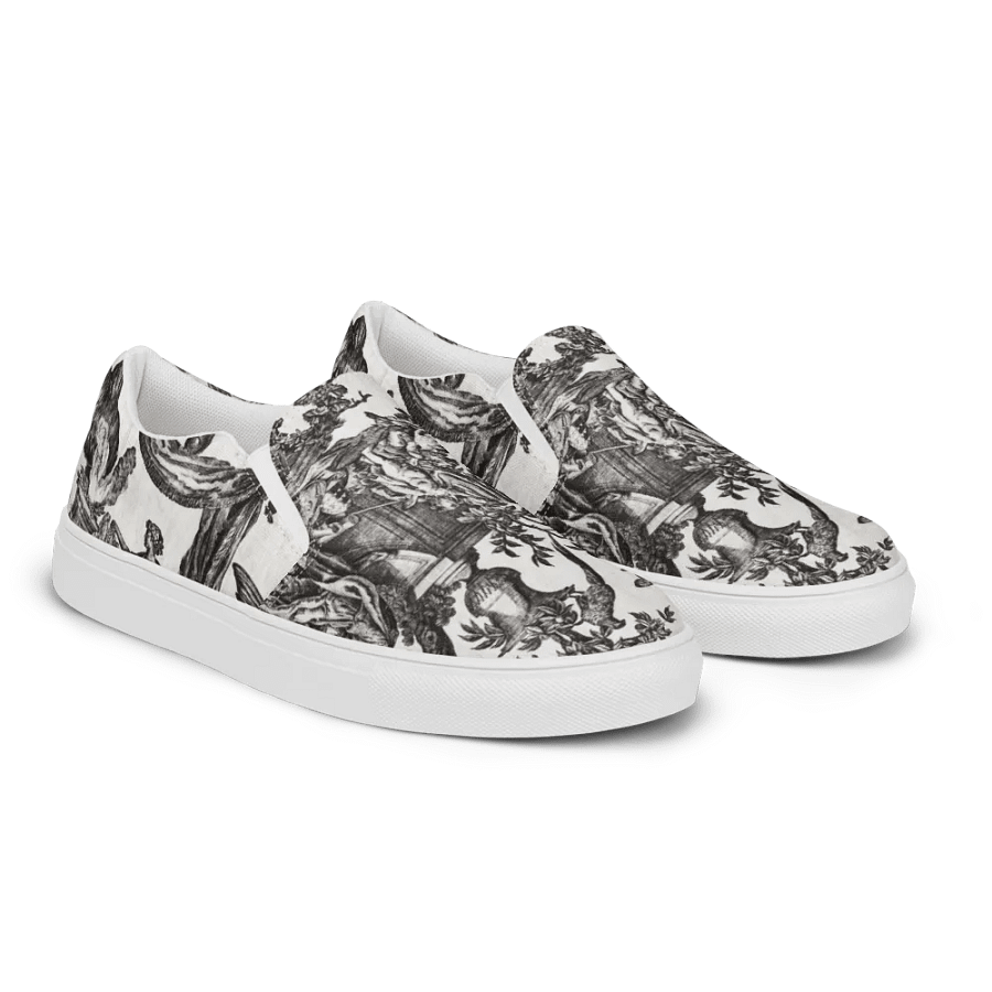 Serene Toile de Jouy Men's Slip-On Canvas Shoes product image (2)