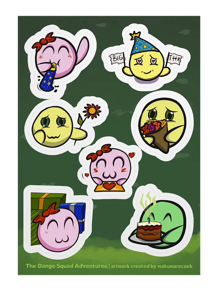 Dango with Love Set - Kiss Cut Sticker Sheet product image (1)