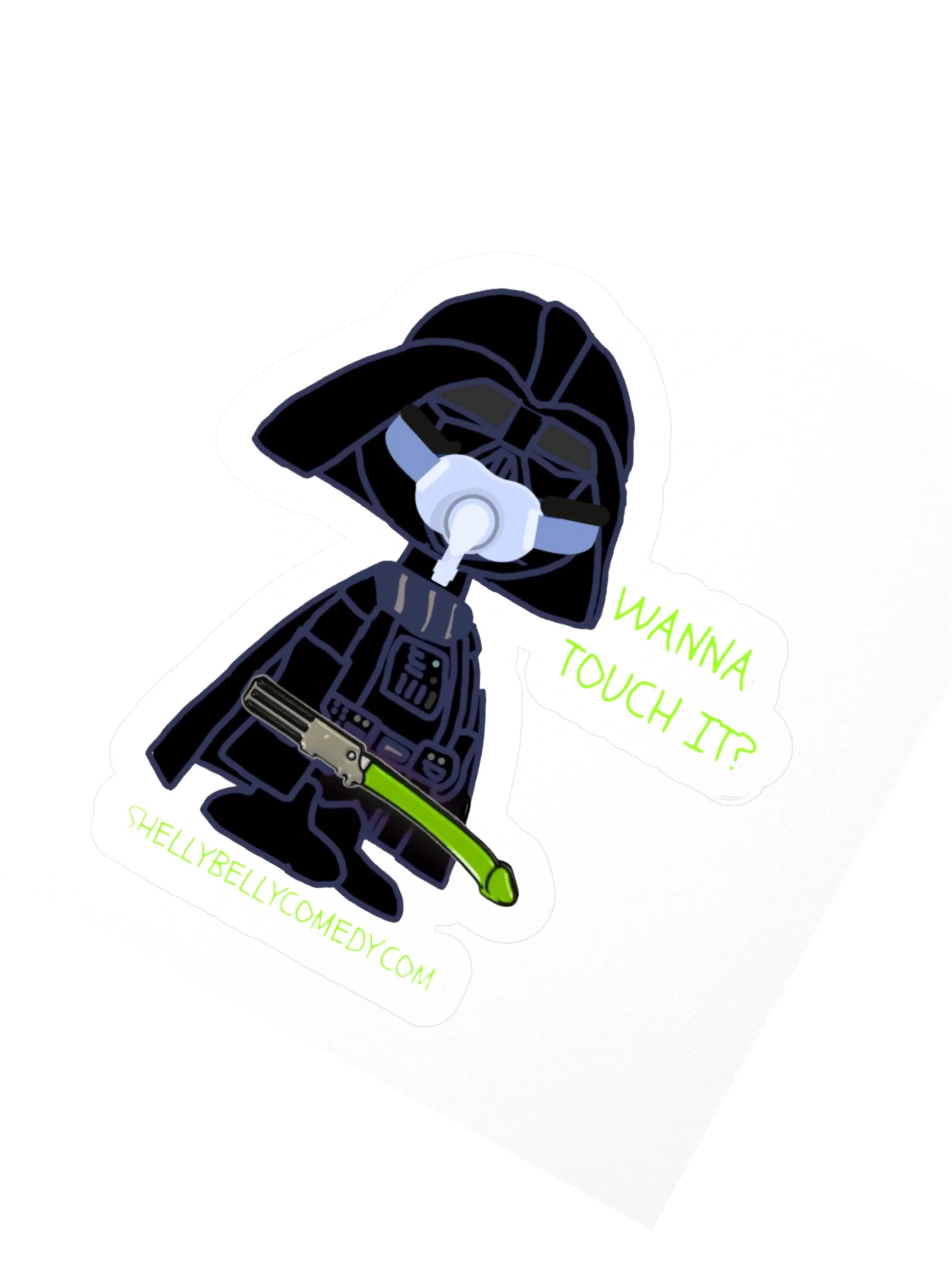 Darth CPAP - Wanna Touch it? - 3x3 STICKER product image (2)